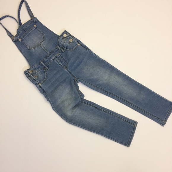 Light wash denim overalls. - Picture 2 of 3